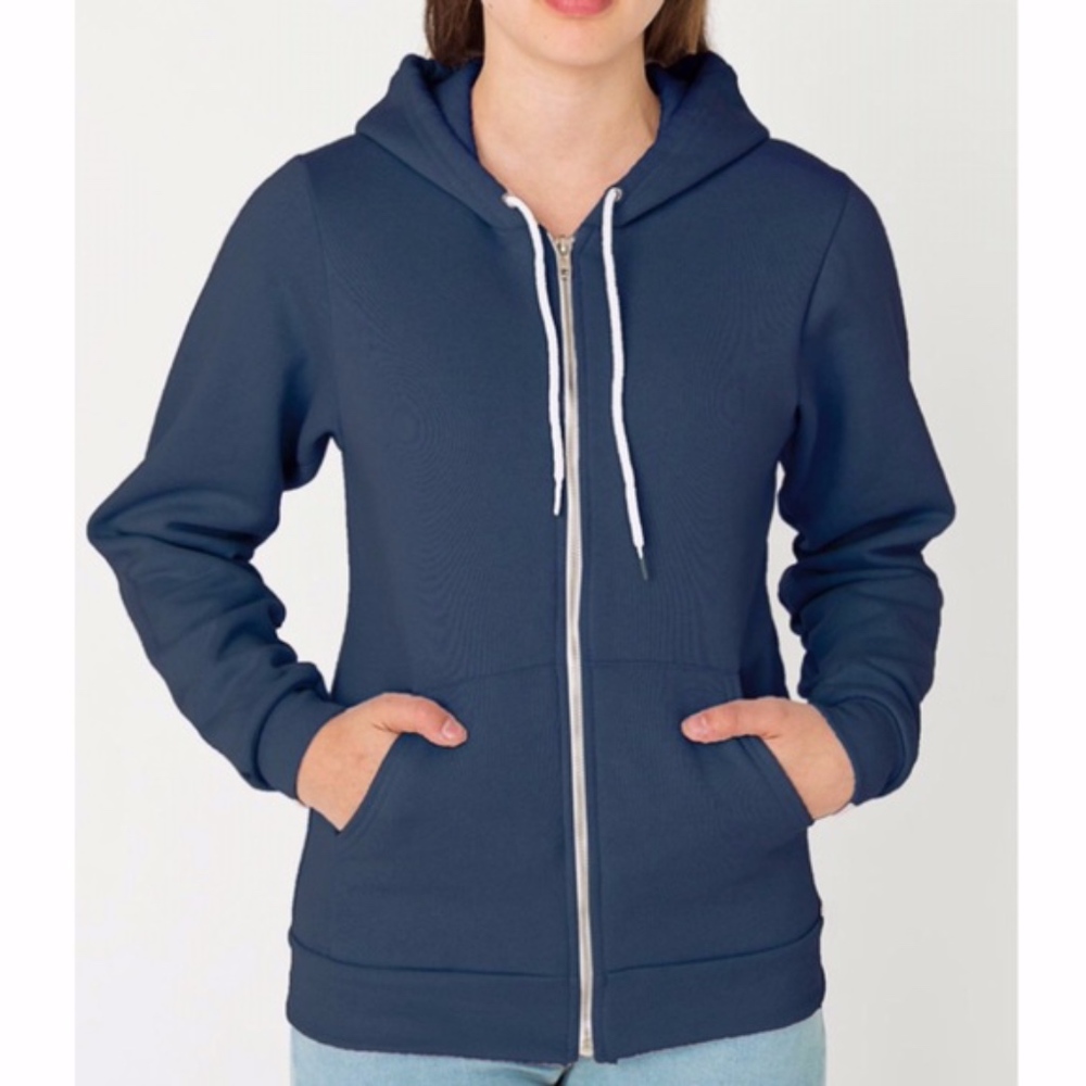Classic American Apparel Zip-up Hoodie Sweatshirt